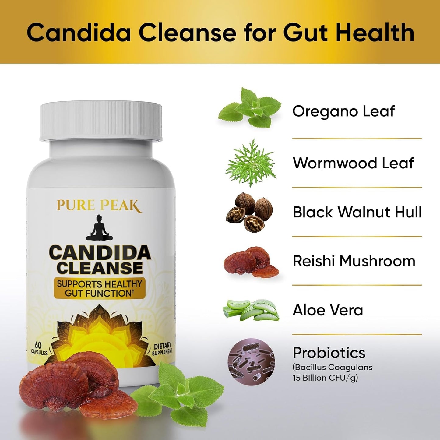 Candida Cleanse - Gut & Colon Support (60 Capsules)